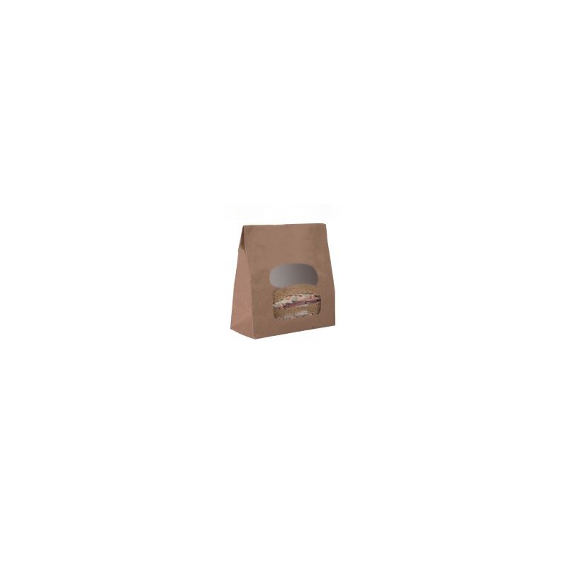 Sac sandwich brun plastifié fenêtre