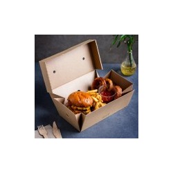 Boîte hamburger kraft brun| MJ Pack