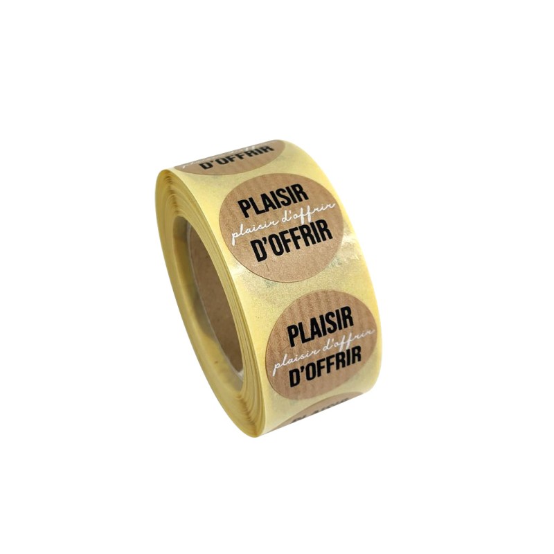 Etiquettes rondes 27mm plaisir d'offrir | Mj Pack