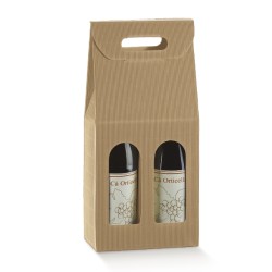 Boite 2 bouteilles dressées 180x90x400mm | Mj Pack