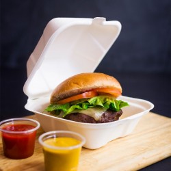 Emballage alimentaire - boîte à hamburger en bagasse