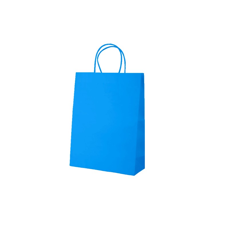 Sac kraft coloré poignées torsadées
