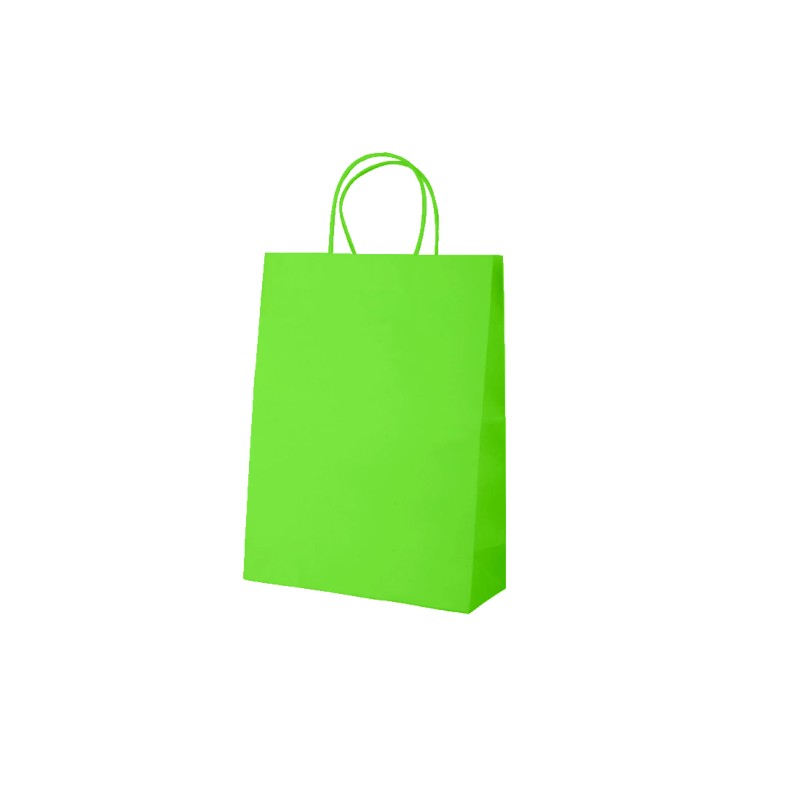 Sac kraft coloré poignées torsadées