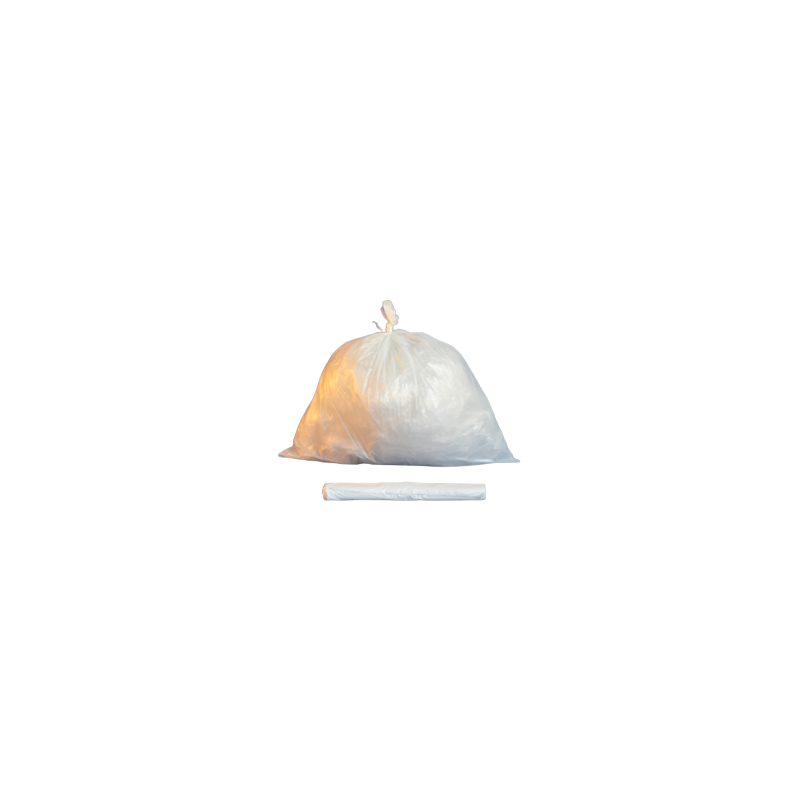 Sac poubelle PEBD blanc 22+2x4.5+70cm