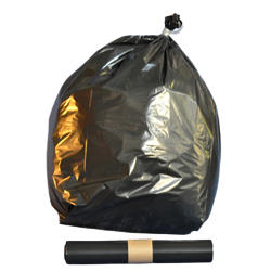 Sac poubelle noir PEBD (47+2x21.5)x125cm