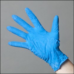 Gants latex bleu non-poudres large