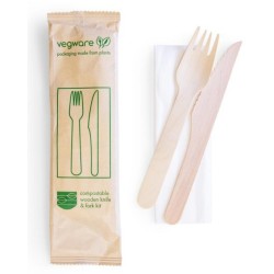 Kit couteau-fourchette en bois | Mj Pack