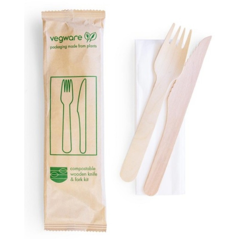 Kit couteau-fourchette en bois | Mj Pack