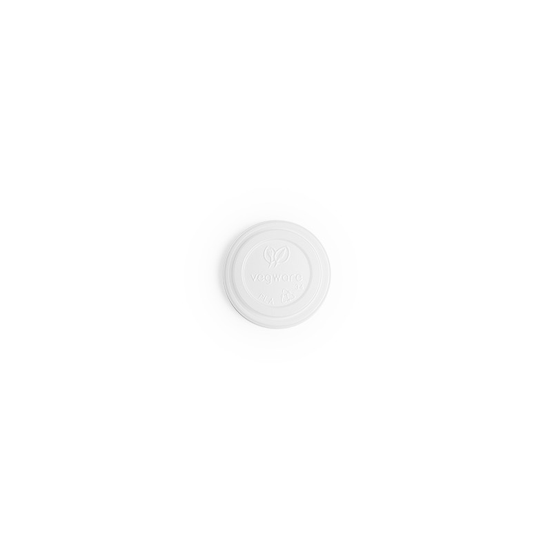 Couvercle blanc CPLA plat pour gobelet | Mj Pack
