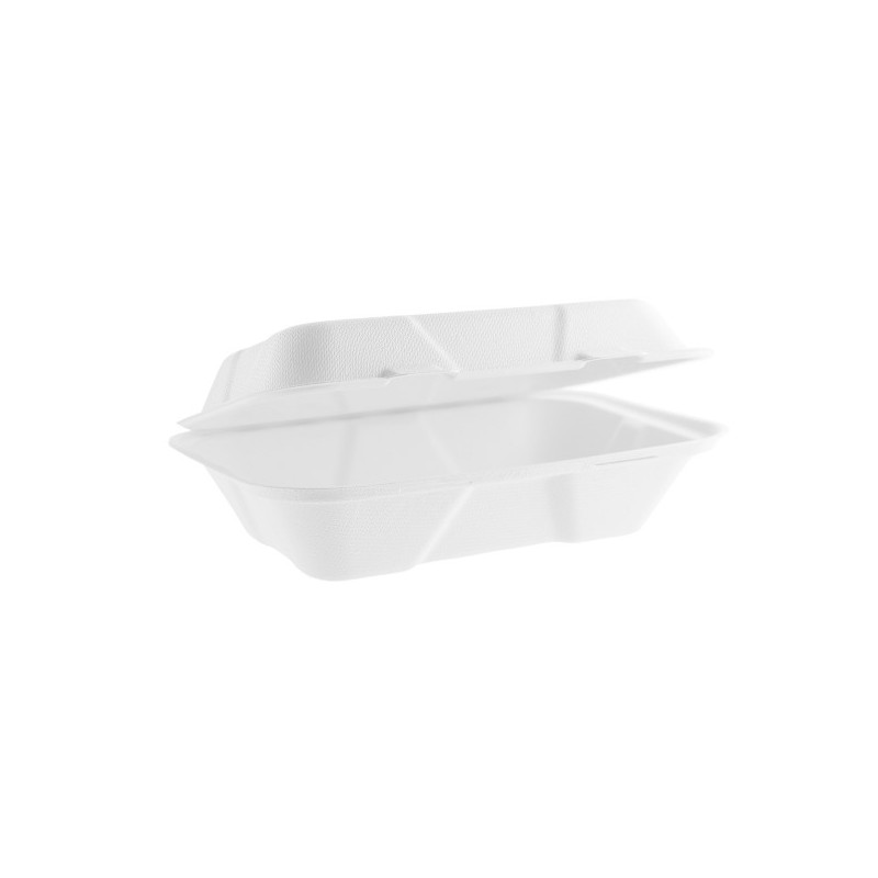 Emballage alimentaire - Coquille bagasse blanche | MJ Pack