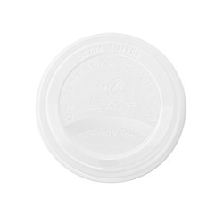 Couvercle blanc CPLA plat pour gobelet | Mj Pack