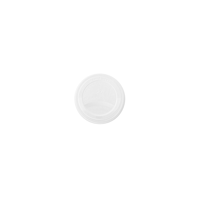 Couvercle blanc CPLA plat pour gobelet | Mj Pack