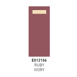Pochette ruby 8.5x20.2cm + serviette ivoire | Mj Pack