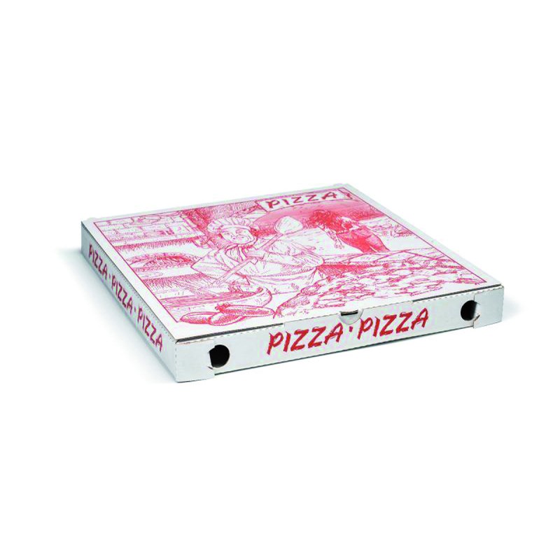 Emballage alimentaire  - Boîte à pizza rouge et blanche | MJ Pack