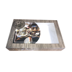 Boite catering rectangle brune-avec fenêtre