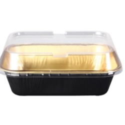 Barquette aluminium or/noir 280ml | MJ Pack
