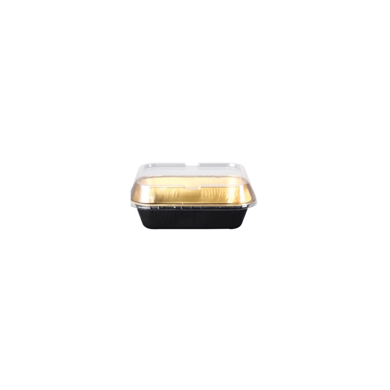 Barquette aluminium or/noir 280ml | MJ Pack