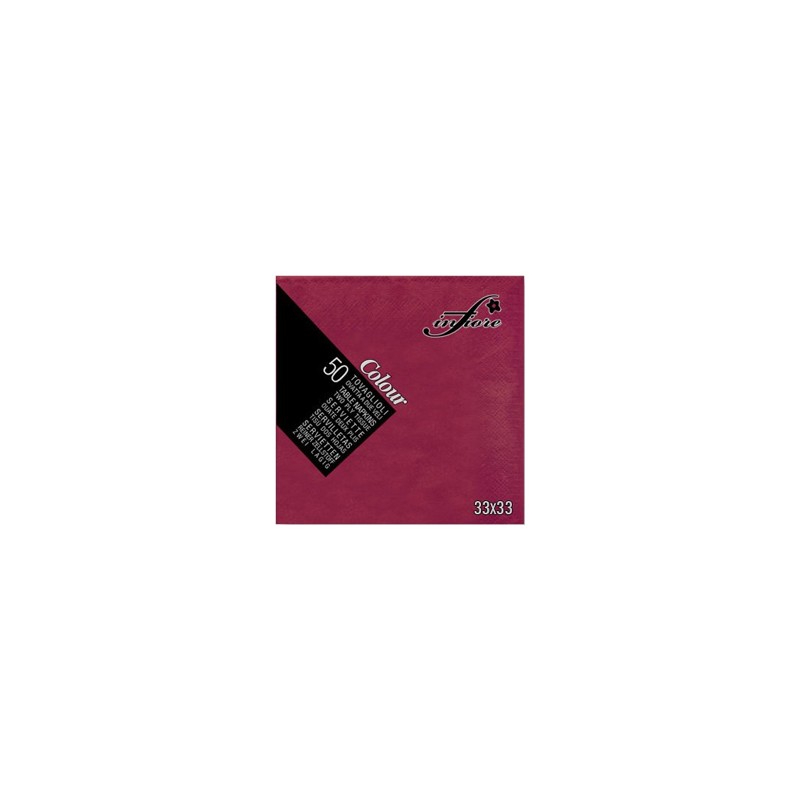 SERVIETTE BORDEAUX 33x33CM 2 PLIS