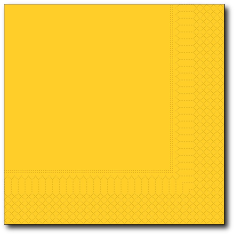 SERVIETTE JAUNE 33x33CM 1/4 2 PLIS