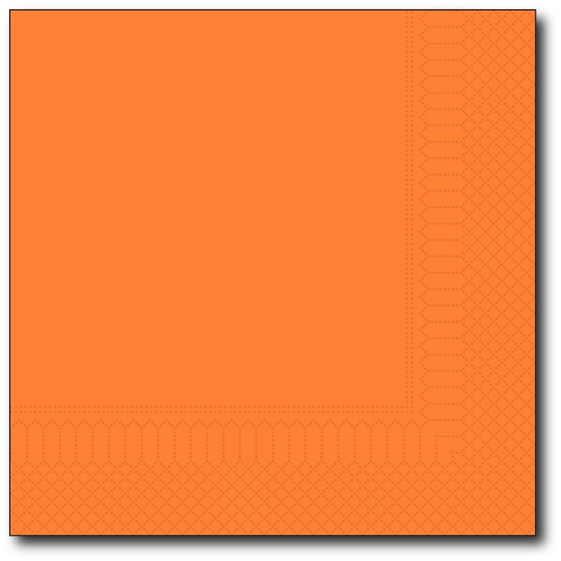 SERVIETTE ORANGE 33x33CM 1/4 2 PLIS