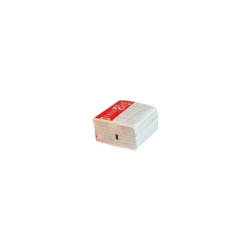 SERVIETTE BLANCHE 33x33CM 2 PLIS