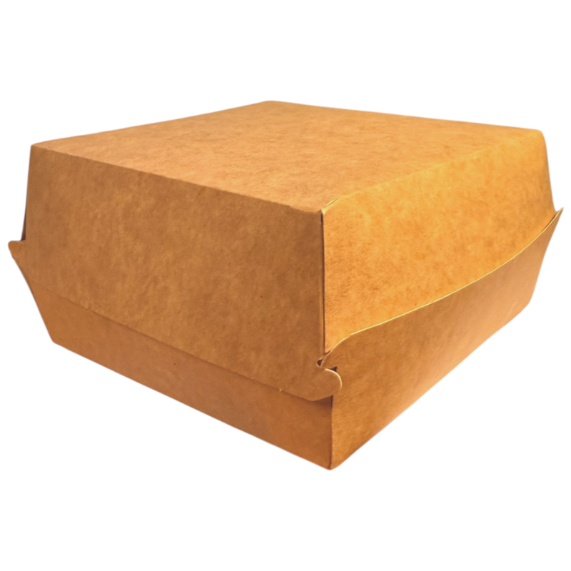 BOITE HAMBURGER KRAFT BRUN 11x11x8CM | Mj Pack