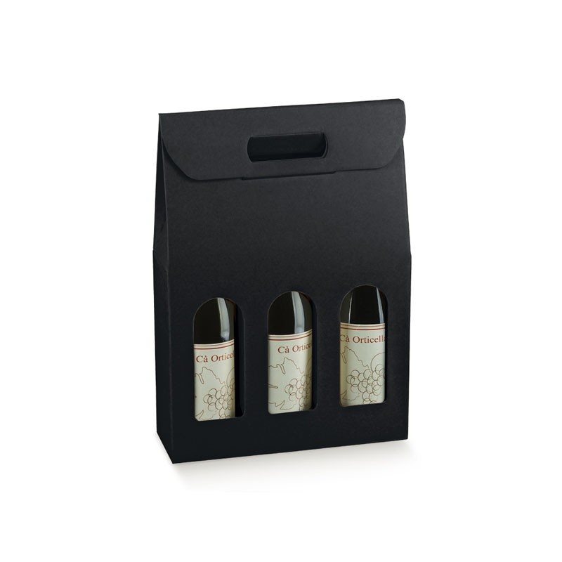 Boite 3 bouteilles noir | Mj Pack