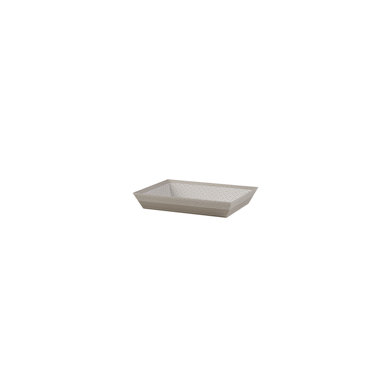 Corbeille carton taupe et blanc | Mj Pack