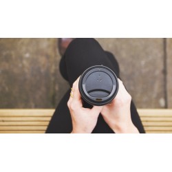 Emballage à emporter - couvercle CPLA noir pour gobelet