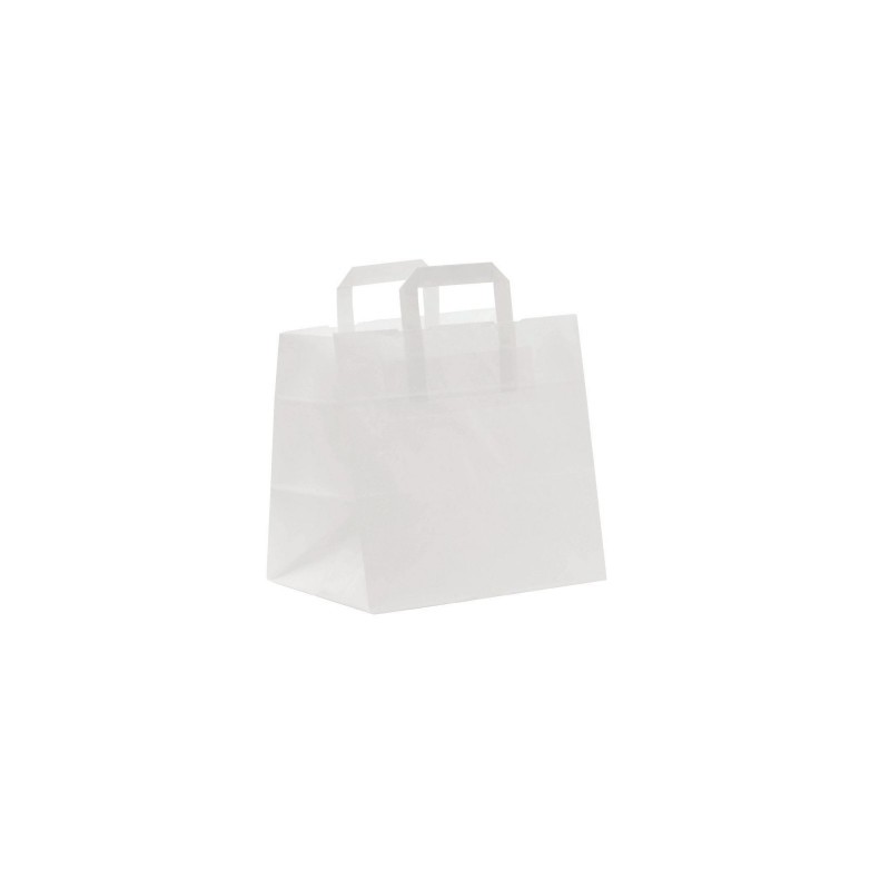 Sac kraft poignée blanc lisse