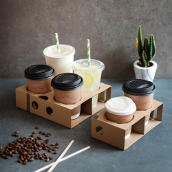 Emballage à emporter - porte-gobelets en carton