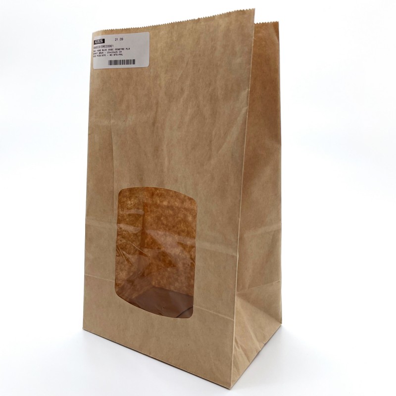 Sachet brun fenêtre PLA sans CLIPBAND