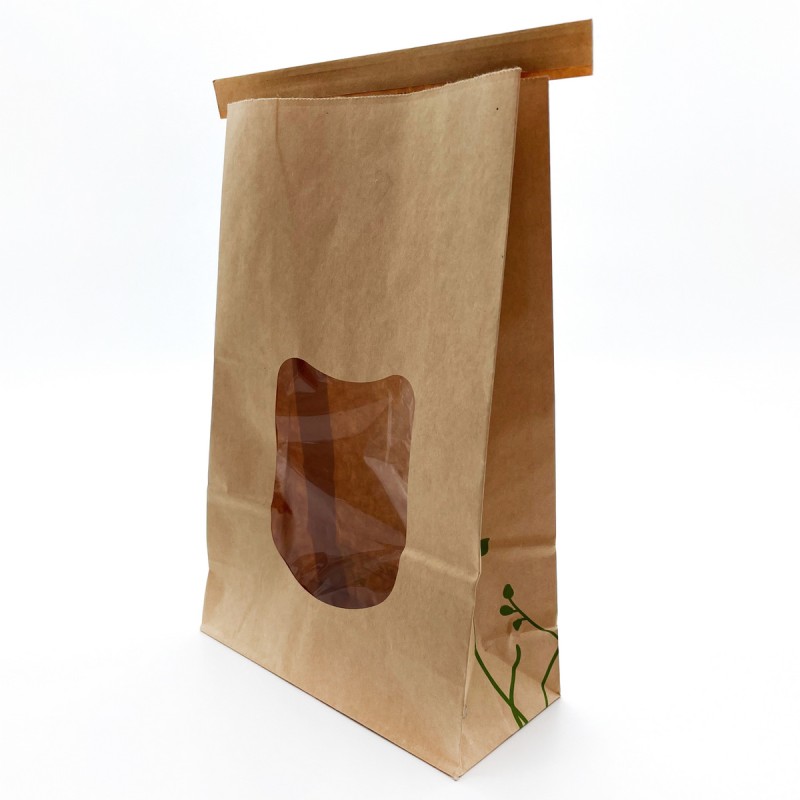 Sachet brun fenêtre PLA et CLIPBAND
